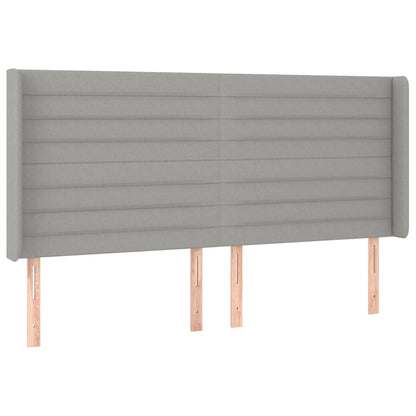 Testiera ad Orecchio Grigio Chiaro 183x16x118/128 cm in Tessuto