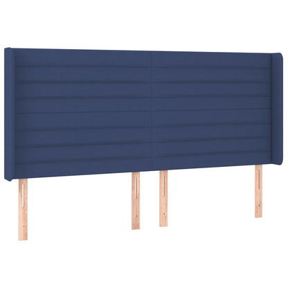 Testiera ad Orecchio Blu 183x16x118/128 cm in Tessuto