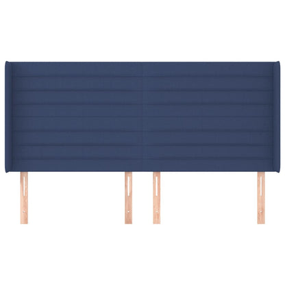 Testiera ad Orecchio Blu 183x16x118/128 cm in Tessuto