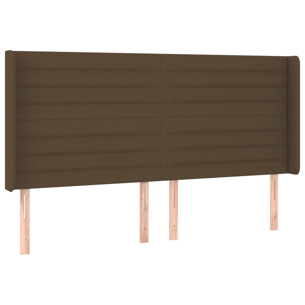 Testiera ad Orecchio Marrone Scuro 203x16x118/128 cm in Tessuto