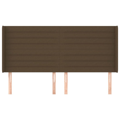 Testiera ad Orecchio Marrone Scuro 203x16x118/128 cm in Tessuto