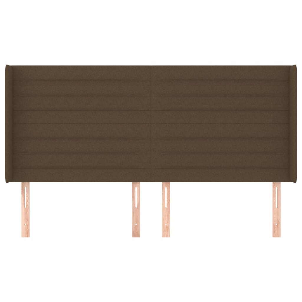 Testiera ad Orecchio Marrone Scuro 203x16x118/128 cm in Tessuto