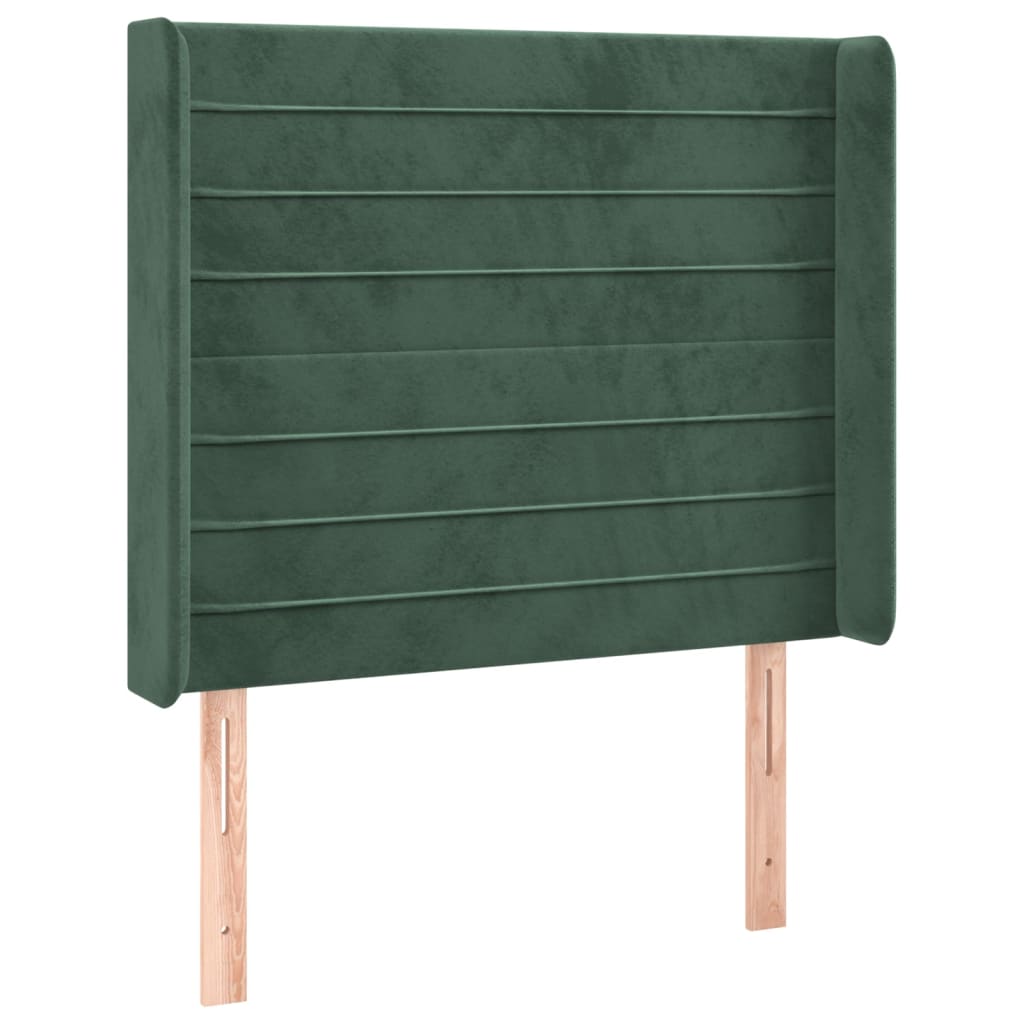 Testiera ad Orecchio Verde Scuro 93x16x118/128 cm in Velluto