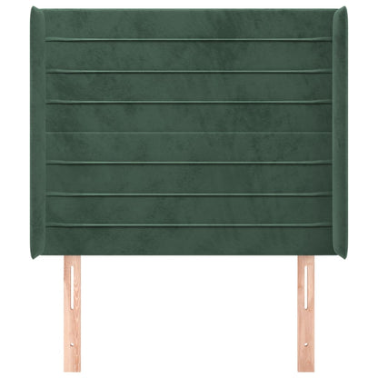 Testiera ad Orecchio Verde Scuro 93x16x118/128 cm in Velluto