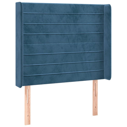 Testiera ad Orecchio Blu Scuro 93x16x118/128 cm in Velluto