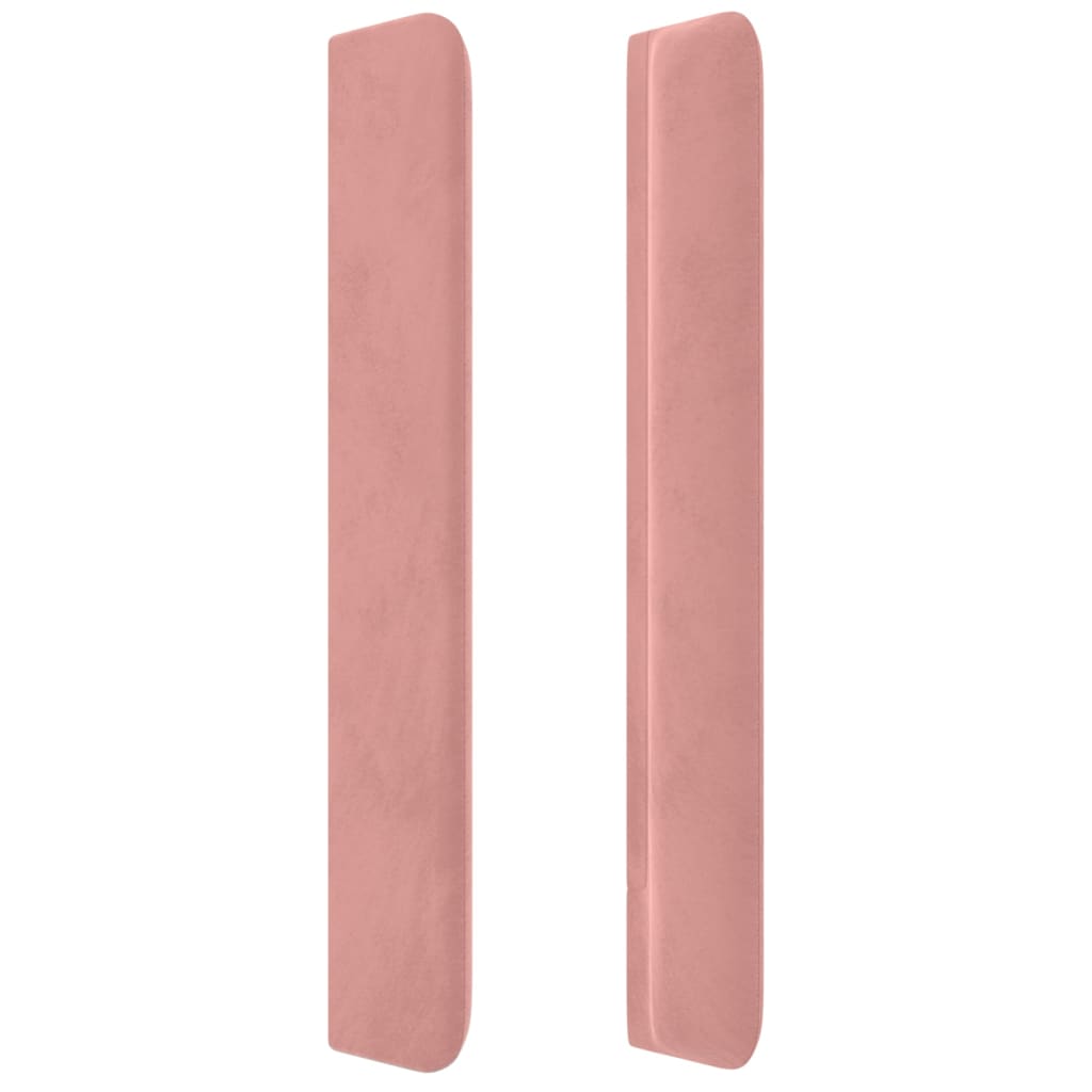Testiera ad Orecchio Rosa 183x16x118/128 cm in Velluto