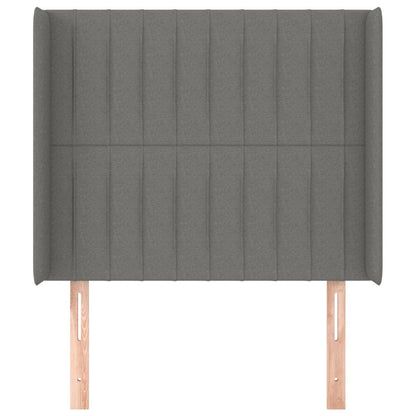Testiera ad Orecchio Grigio Scuro 83x16x118/128 cm in Tessuto