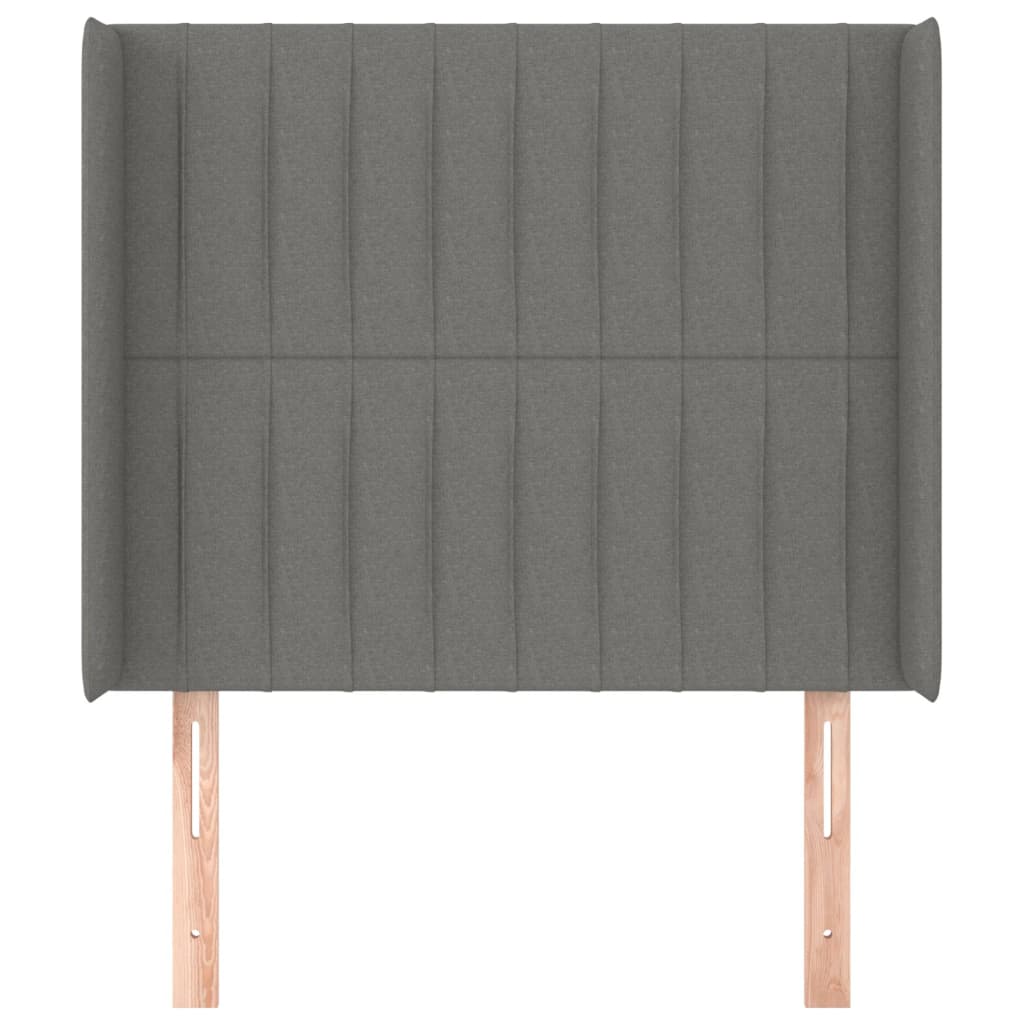 Testiera ad Orecchio Grigio Scuro 93x16x118/128 cm in Tessuto