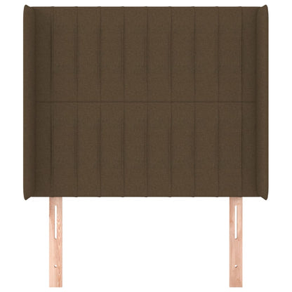 Testiera ad Orecchio Marrone Scuro 93x16x118/128 cm in Tessuto