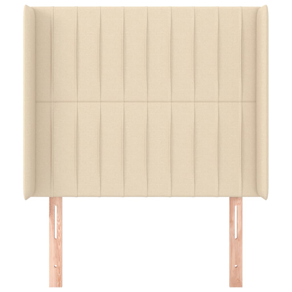 Testiera ad Orecchio Crema 93x16x118/128 cm in Tessuto
