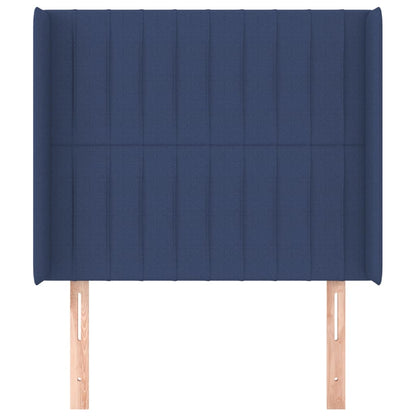 Testiera ad Orecchio Blu 93x16x118/128 cm in Tessuto