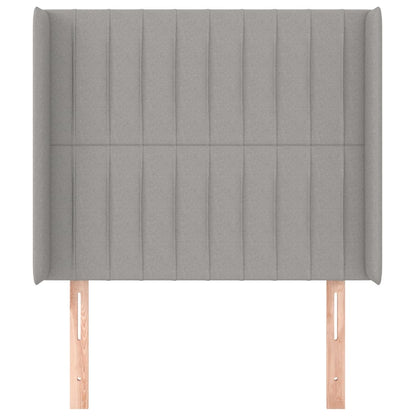 Testiera ad Orecchio Grigio Chiaro 103x16x118/128 cm in Tessuto