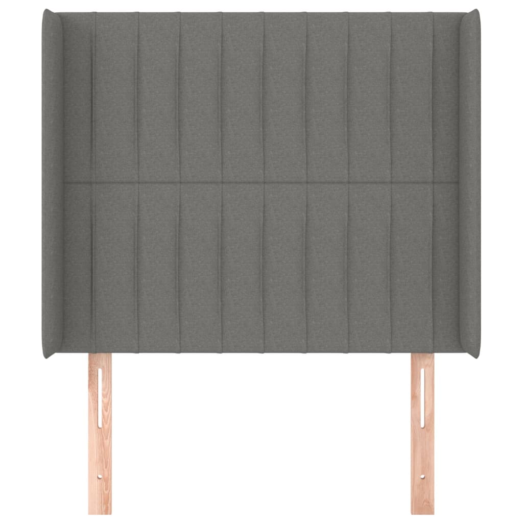 Testiera ad Orecchio GrigioScuro 103x16x118/128cm inTessuto