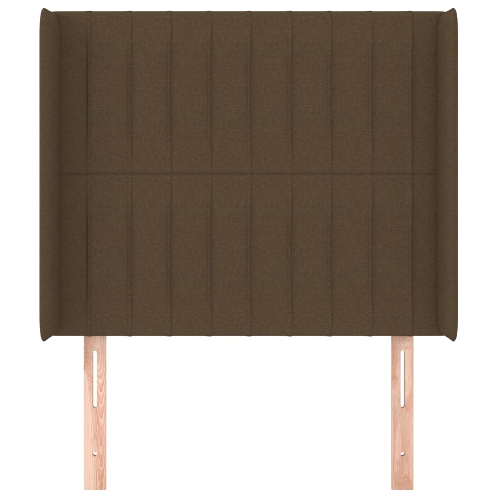 Testiera ad Orecchio Marrone Scuro 103x16x118/128 cm in Tessuto