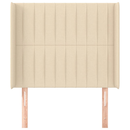 Testiera ad Orecchio Crema 103x16x118/128 cm in Tessuto