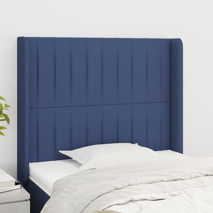 Testiera ad Orecchio Blu 103x16x118/128 cm in Tessuto