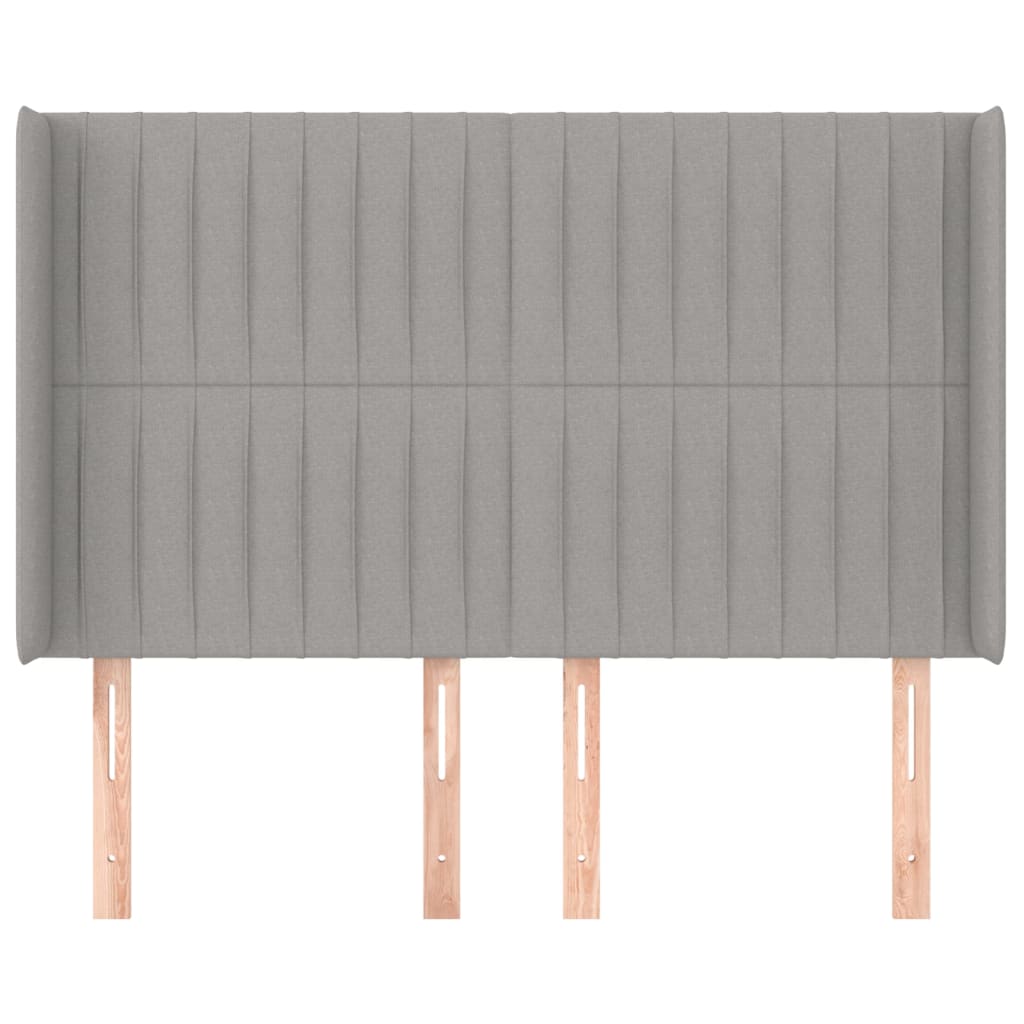 Testiera ad Orecchio Grigio Chiaro 147x16x118/128 cm in Tessuto