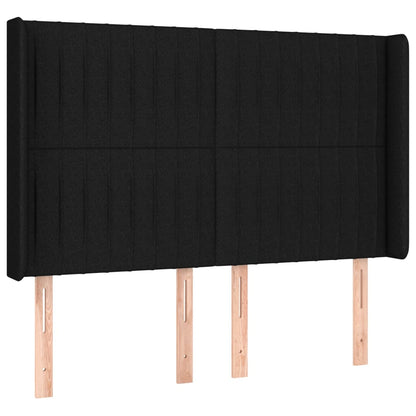Testiera ad Orecchio Nera 147x16x118/128 cm in Tessuto