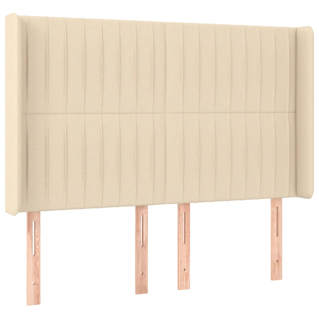 Testiera ad Orecchio Crema 147x16x118/128 cm in Tessuto