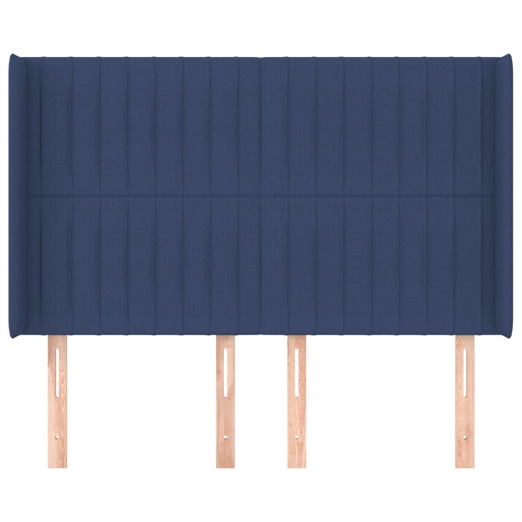 Testiera ad Orecchio Blu 147x16x118/128 cm in Tessuto