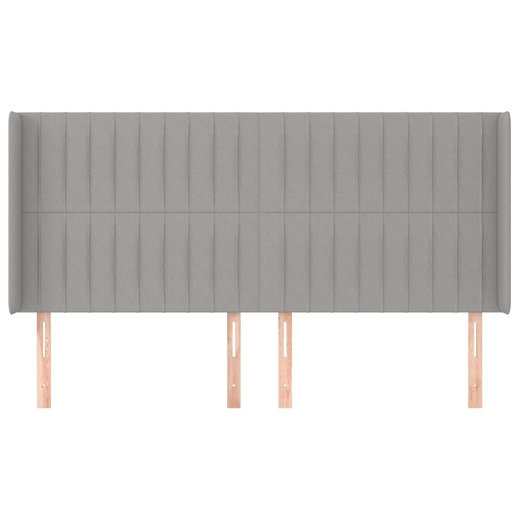 Testiera ad Orecchio Grigio Chiaro 163x16x118/128 cm in Tessuto