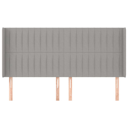 Testiera ad Orecchio Grigio Chiaro 163x16x118/128 cm in Tessuto