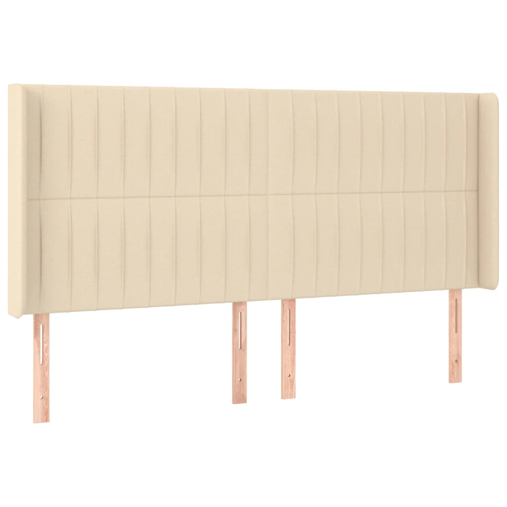 Testiera ad Orecchio Crema 163x16x118/128 cm in Tessuto