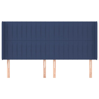 Testiera ad Orecchio Blu 163x16x118/128 cm in Tessuto