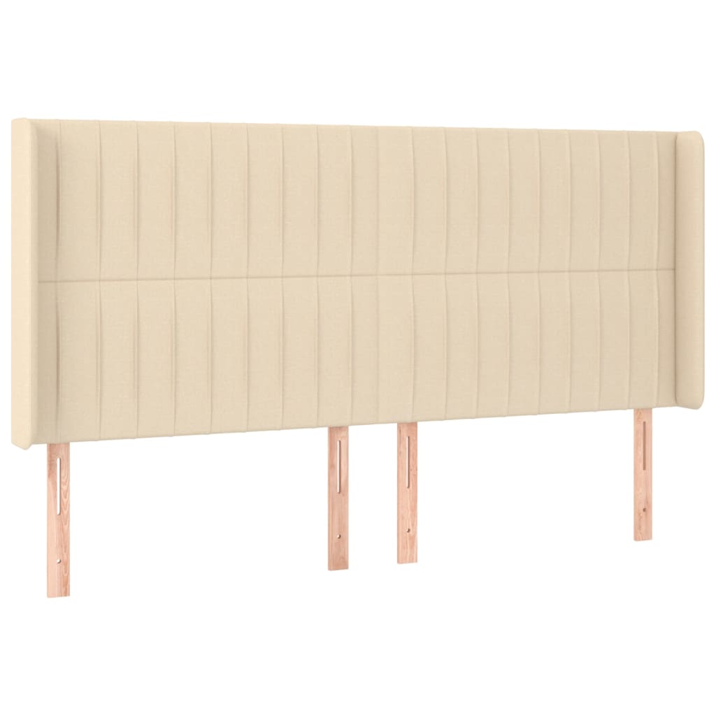 Testiera ad Orecchio Crema 183x16x118/128 cm in Tessuto