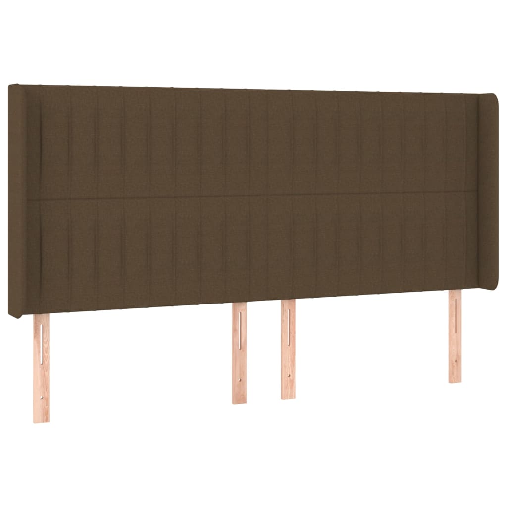 Testiera ad Orecchio Marrone Scuro 203x16x118/128 cm in Tessuto