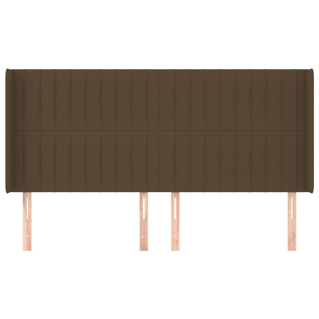 Testiera ad Orecchio Marrone Scuro 203x16x118/128 cm in Tessuto
