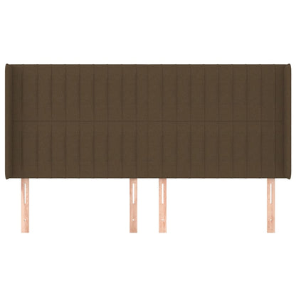 Testiera ad Orecchio Marrone Scuro 203x16x118/128 cm in Tessuto