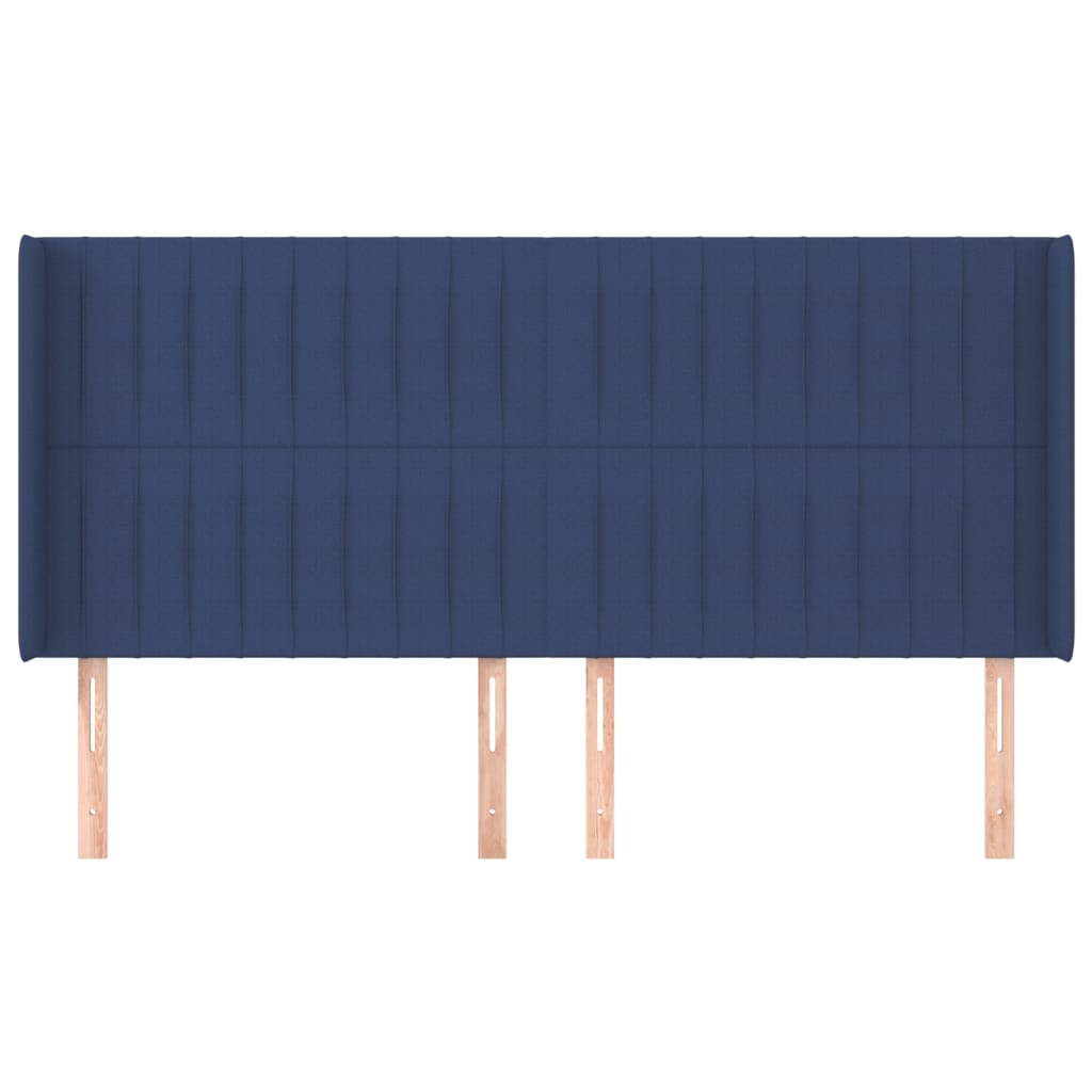 Testiera ad Orecchio Blu 203x16x118/128 cm in Tessuto