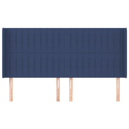 Testiera ad Orecchio Blu 203x16x118/128 cm in Tessuto