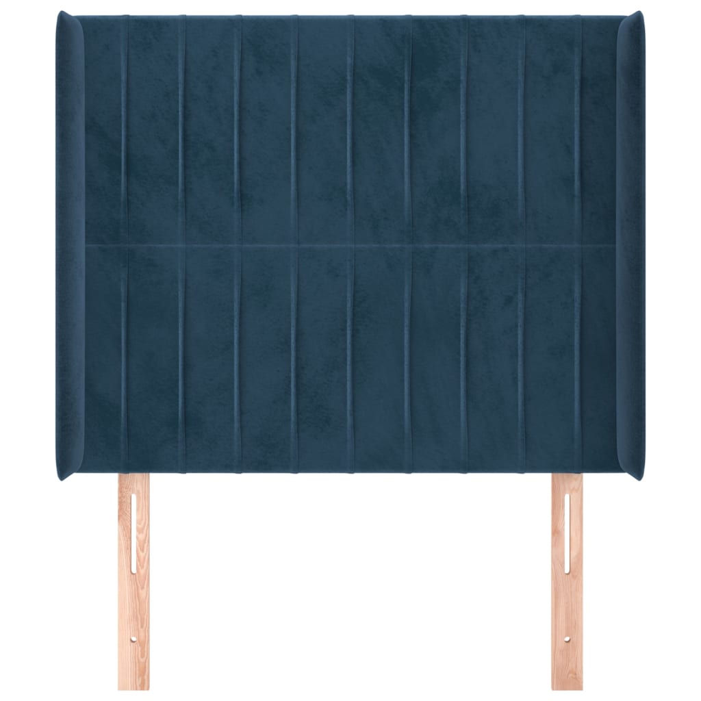 Testiera ad Orecchio Blu Scuro 83x16x118/128 cm in Velluto