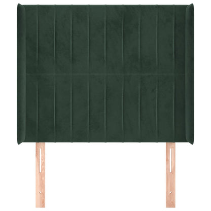 Testiera ad Orecchio Verde Scuro 93x16x118/128 cm in Velluto