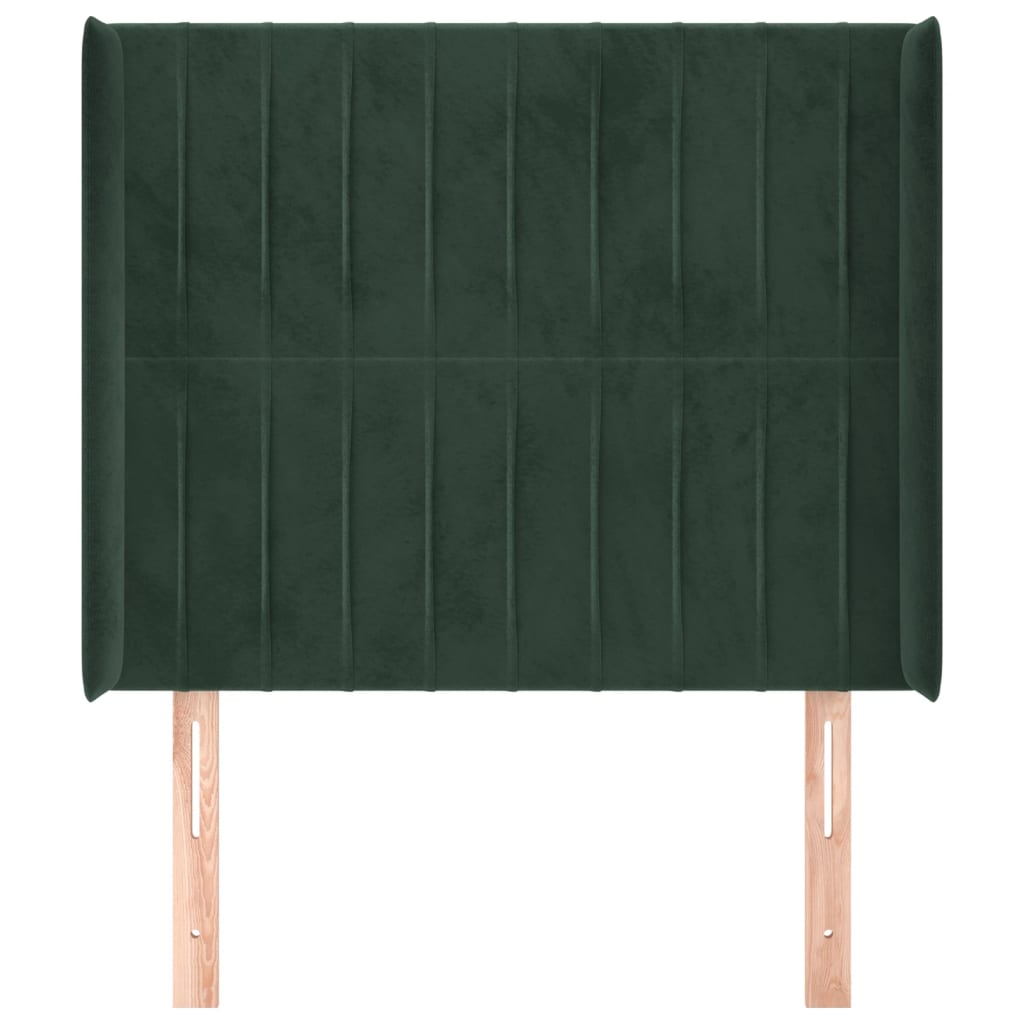 Testiera ad Orecchio Verde Scuro 93x16x118/128 cm in Velluto