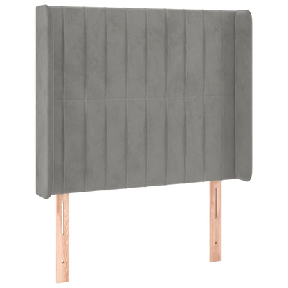 Testiera ad Orecchio Grigio Chiaro 103x16x118/128 cm in Velluto