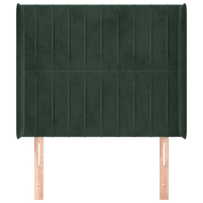 Testiera ad Orecchio Verde Scuro 103x16x118/128cm in Velluto