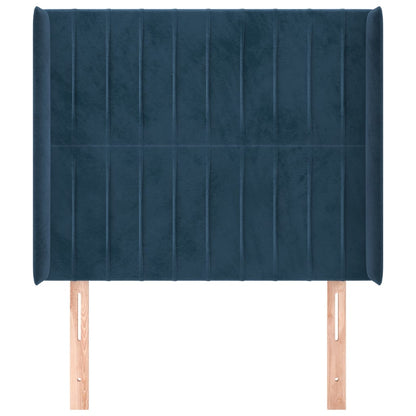 Testiera ad Orecchio Blu Scuro 103x16x118/128 cm in Velluto