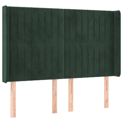 Testiera ad Orecchio Verde Scuro 147x23x118/128cm in Velluto