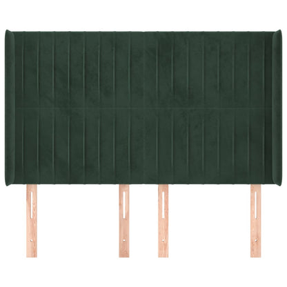 Testiera ad Orecchio Verde Scuro 147x23x118/128cm in Velluto