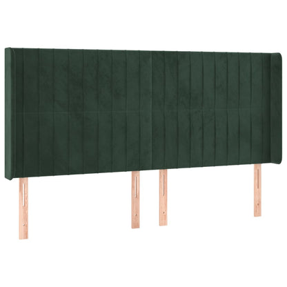 Testiera ad Orecchio Verde Scuro 163x16x118/128 cm in Velluto