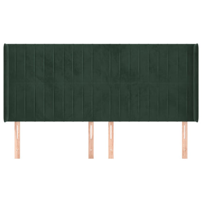 Testiera ad Orecchio Verde Scuro 163x16x118/128 cm in Velluto