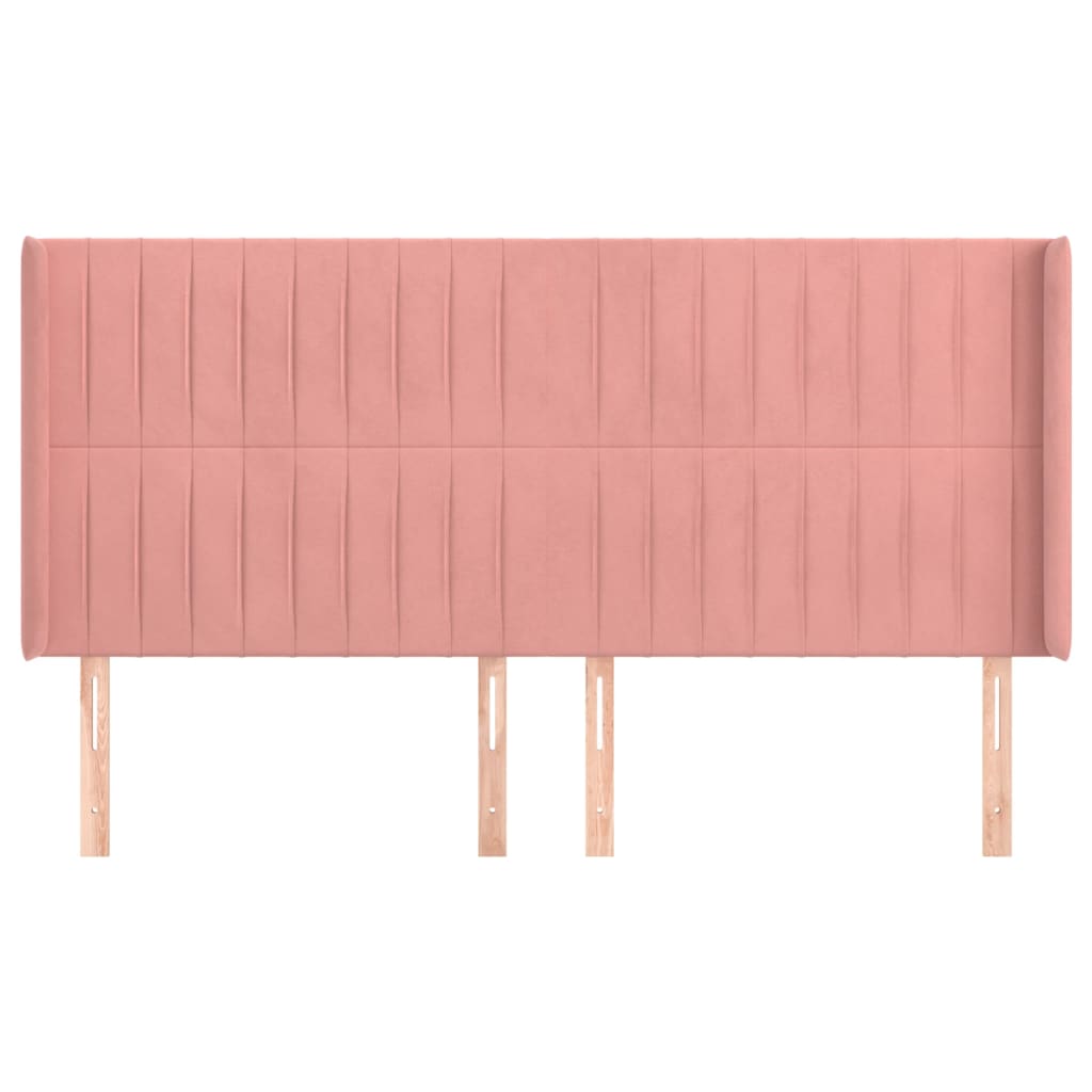Testiera ad Orecchio Rosa 163x16x118/128 cm in Velluto