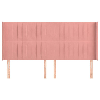 Testiera ad Orecchio Rosa 163x16x118/128 cm in Velluto