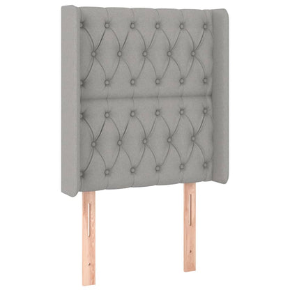 Testiera ad Orecchio Grigio Chiaro 83x16x118/128 cm in Tessuto