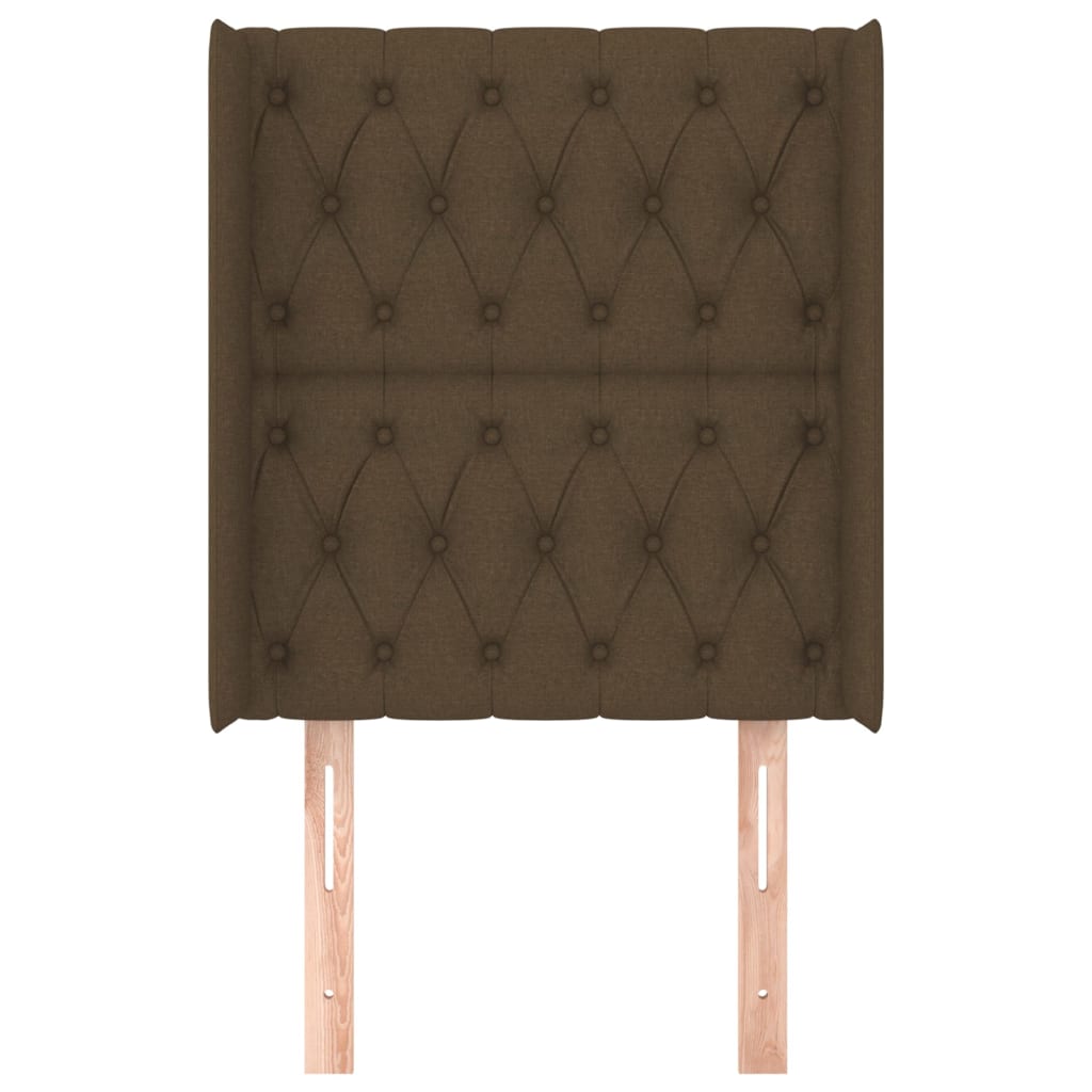 Testiera ad Orecchio Marrone Scuro 83x16x118/128 cm in Tessuto