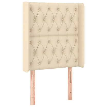 Testiera ad Orecchio Crema 83x16x118/128 cm in Tessuto