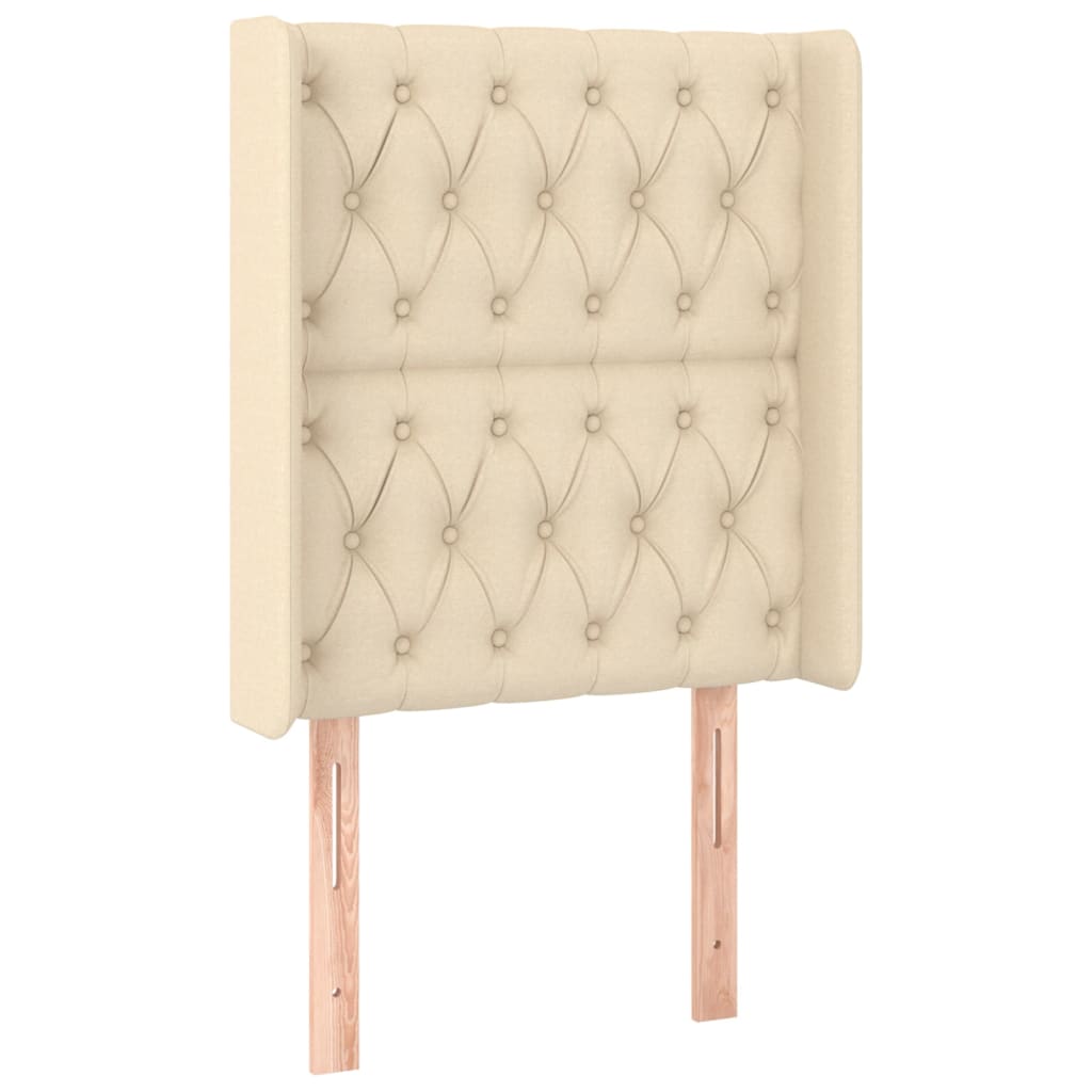 Testiera ad Orecchio Crema 83x16x118/128 cm in Tessuto